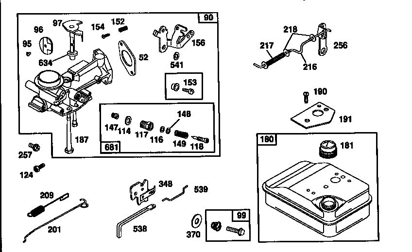 Diagram 3 Diagram and Parts List for 90100-90199 0130 Briggs and Stratton Engine